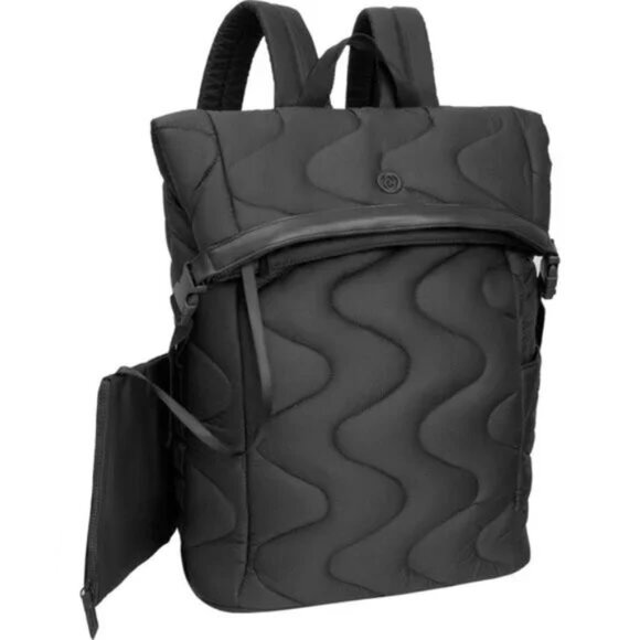 Joan & David Handbags - Joan & David Wave Quilted Puffer Nylon 18 Inch Square Buckle Workbook Backpack